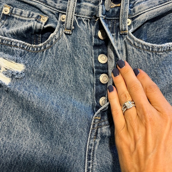 PISTOLA Cassie Super High Waist Straight Leg distressed jeans 24 - Picture 7 of 11